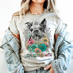 Floral Portrait Shirt – Classic Tee for Pet Lovers