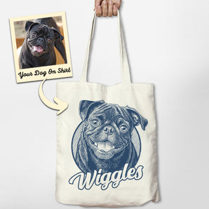 Personalized Dog Human Pug Dog Tote Bag