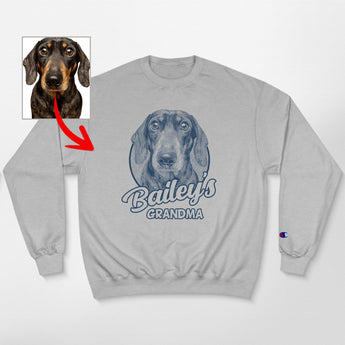 Custom Sketch Dog Portrait Champion Sweatshirt for Dog Lovers - Pawarts