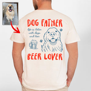 Personalized Dog Father Beer Lover Classic T-shirt Backside