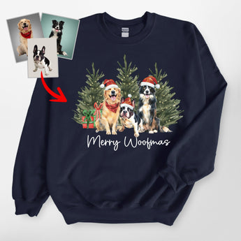 Merry Woofmas Gildan Sweatshirt For Dog Lovers, Personalized Xmas Gift - Pawarts