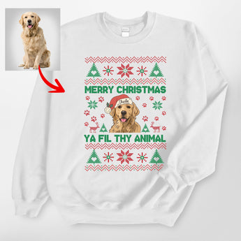 Ugly Christmas Sweatshirt For Dog Owners, Custom Dog Gildan Sweatshirt - Pawarts