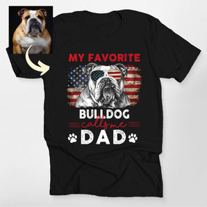 Customized French Bulldog Shirt - My Favorite Bulldog Calls Me Dad Tee Gift for Dog Dads