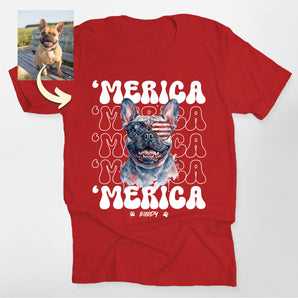 ‘Merica Custom Patriotic Dog Classic T-Shirt