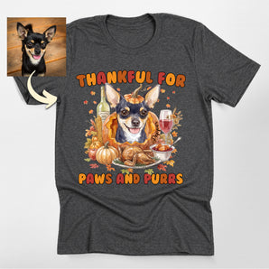 Thankful For Paws Custom Thanksgiving Dog Classic Tee