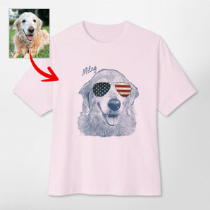 Custom Dogface with Glasses Oversized T-shirt