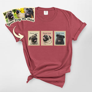 Personalized Forever Love Stamp Frame Pug Dog TsShirt