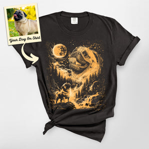 Personalized Pug Howling to The Moon Premium Heavyweight Shirt