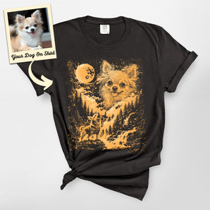Personalized Chihuahua Howling to The Moon Vintage Premium Heavyweight Tee