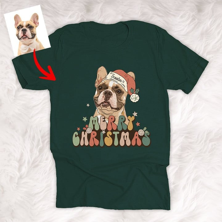 Pawarts | Super Cute Customized Dog Face T-shirt [Lovely Xmas Gift]