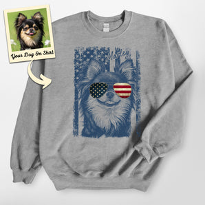 Personalized Chihuahua America Flag 4th of July Sweatshirt
