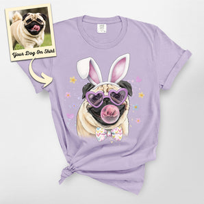 Personalized Easter Bunny Pug Premium Heavyweight Tee