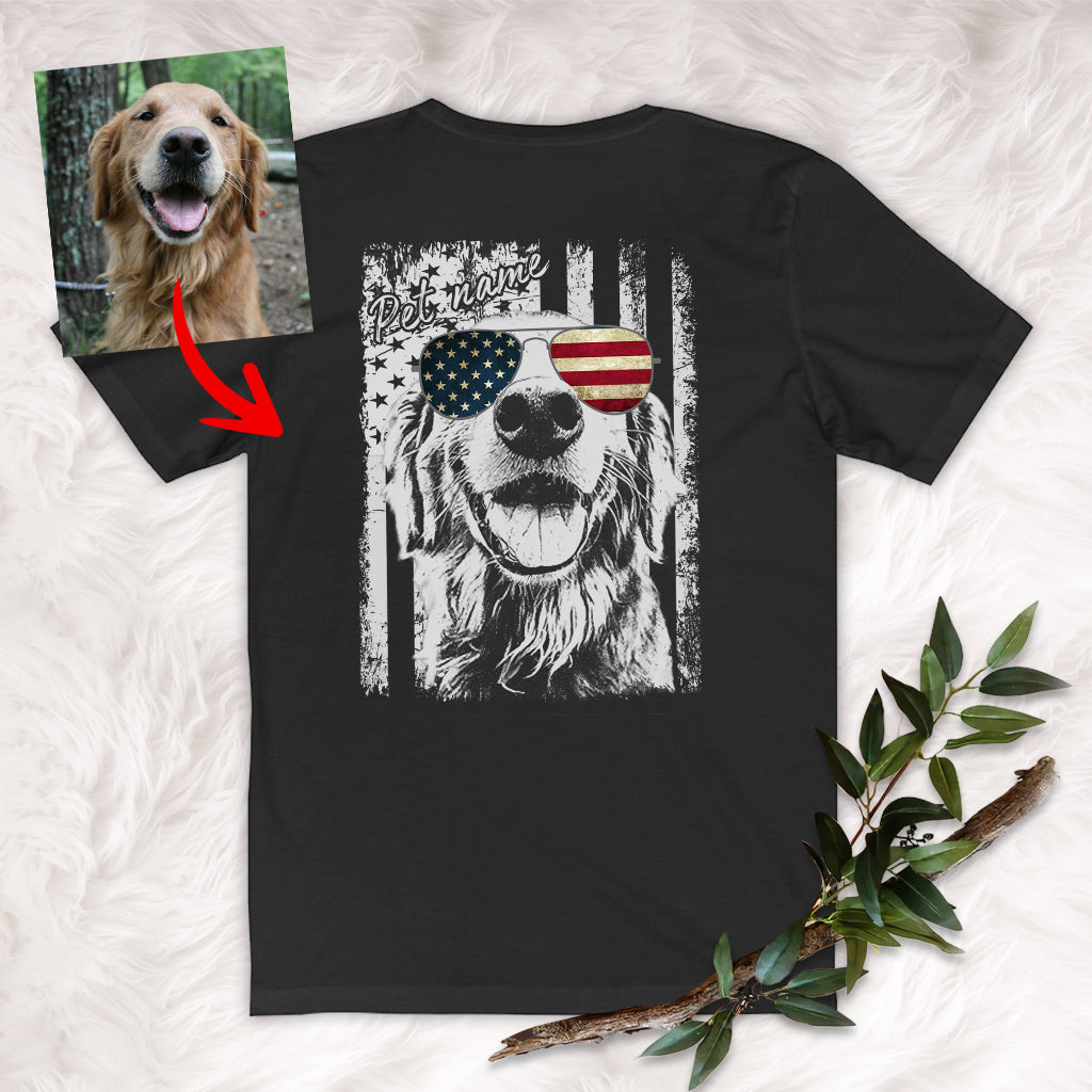 Pawarts | Custom Dog Photo Backside T-shirt [For Independence Day]