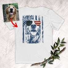 Load image into Gallery viewer, Pawarts | Custom Dog Photo Backside T-shirt [For Independence Day]
