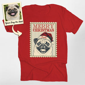 Personalized Merry Christmas Pug Dog Classic T-shirt