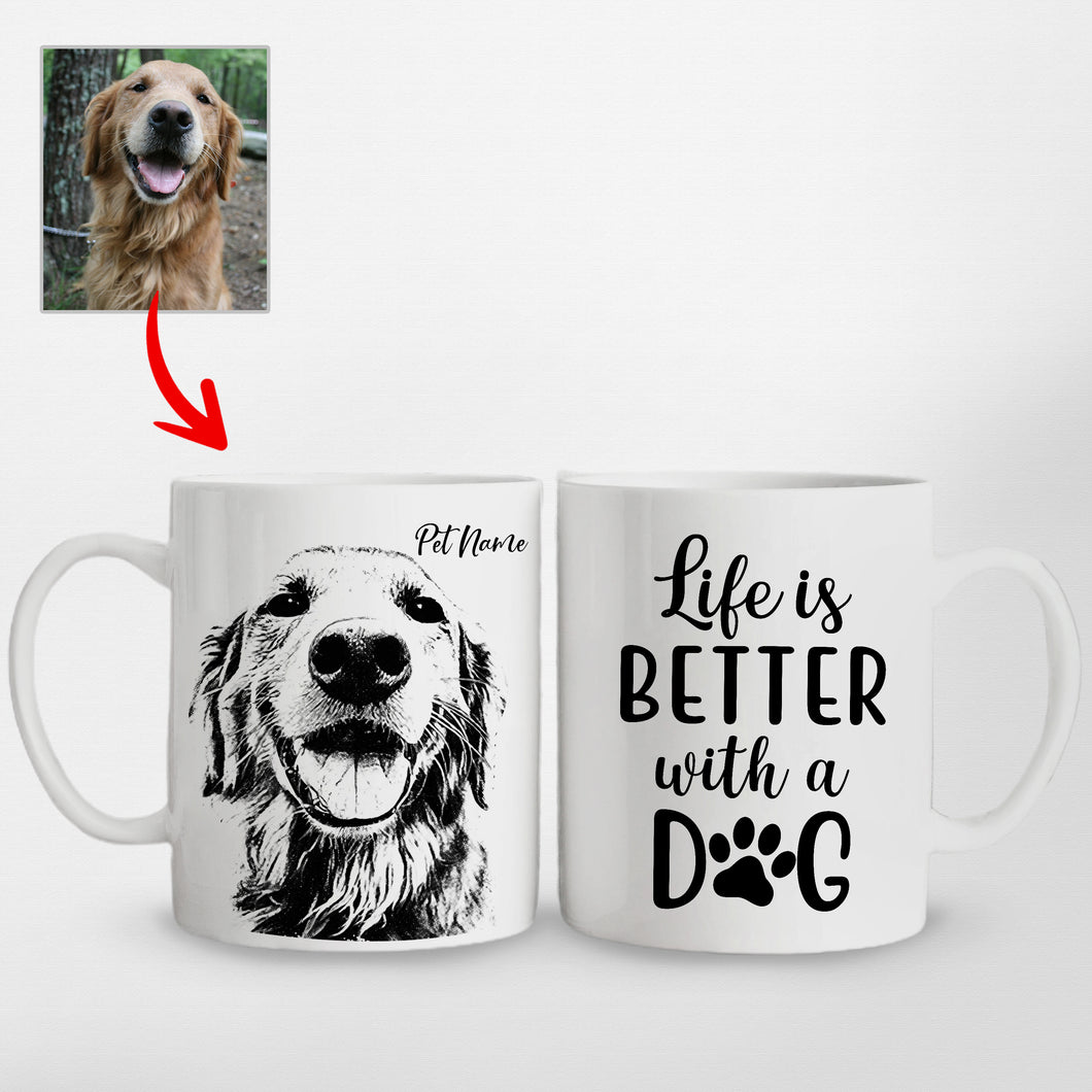 Pawarts - Precious Personalized Dog Mug for Humans (Life Is Better)