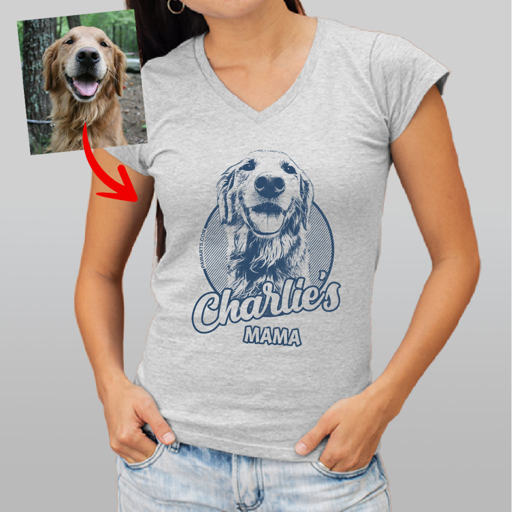 Pawarts - Awesome Personalized Dog V-neck Shirt [Gift For Dog Mom]