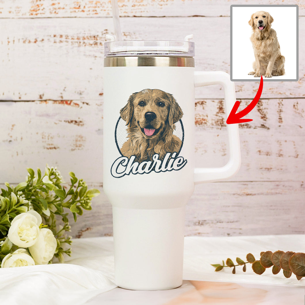Pawarts | Colorful Customized Dog Portrait Tumbler [Cute Gifts For Dog Lovers]