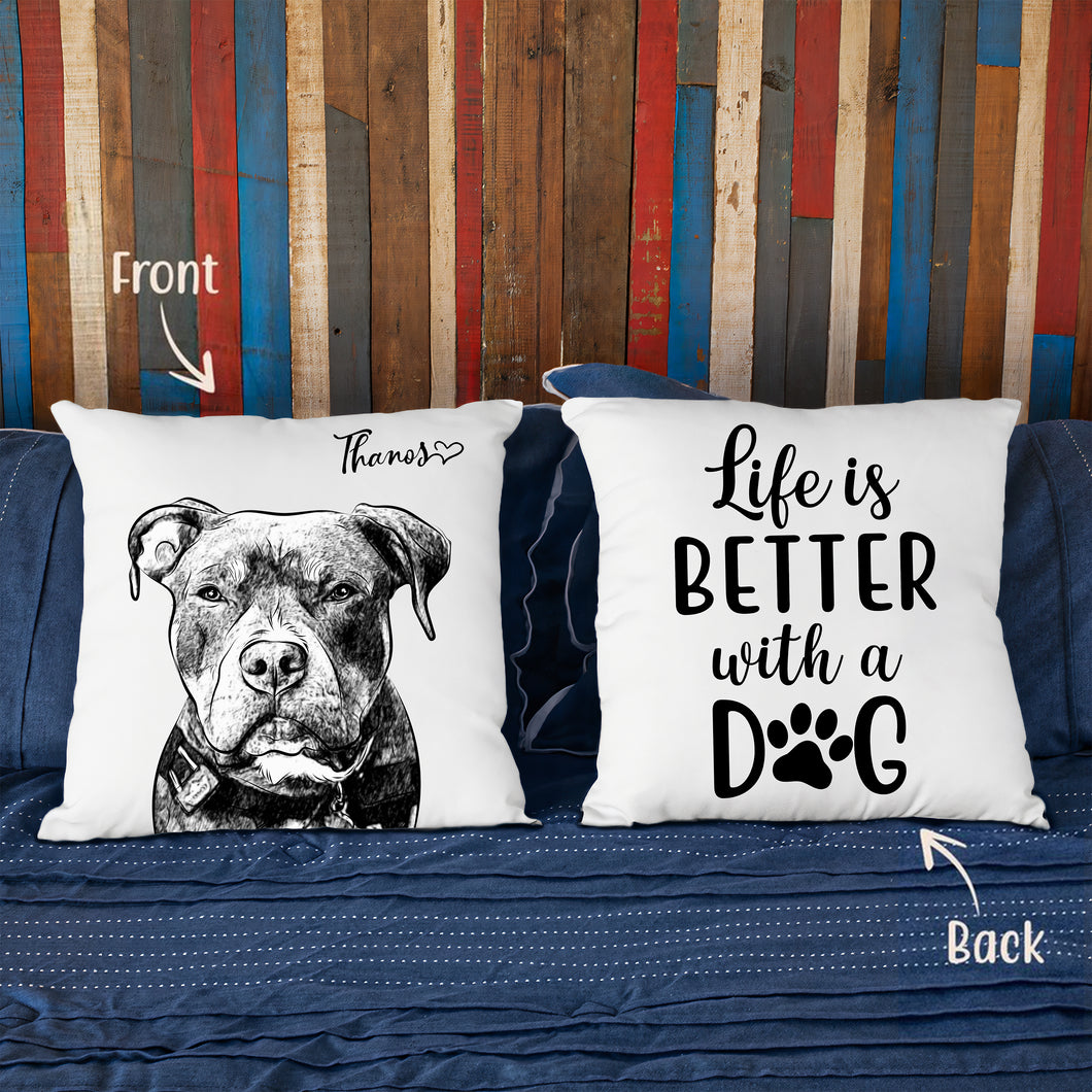 Pawarts | Customized Life Is Better With Dog Photo Pillowcase
