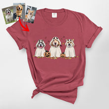 Load image into Gallery viewer, Halloween Ghost T-Shirt for Dog Lovers, Funny Fall Pumpkin Comfort Color Tee
