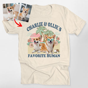 (Favorite Human) Summer Vibes Custom Dog T-Shirt For Dog Lovers