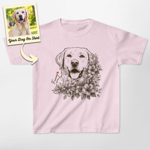 Personalized Labrador Flower Kids Shirt