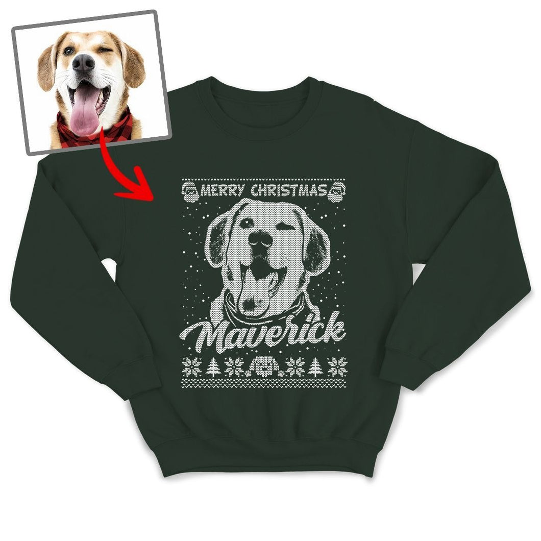 Pawarts | Xmas Vibe Custom Dog Knitted Patterns Sweatshirt [For Hooman]