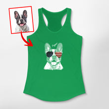 Load image into Gallery viewer, Pawarts | Customized Dog Portrait Women&#39;s Tank Top For Patriotic Human
