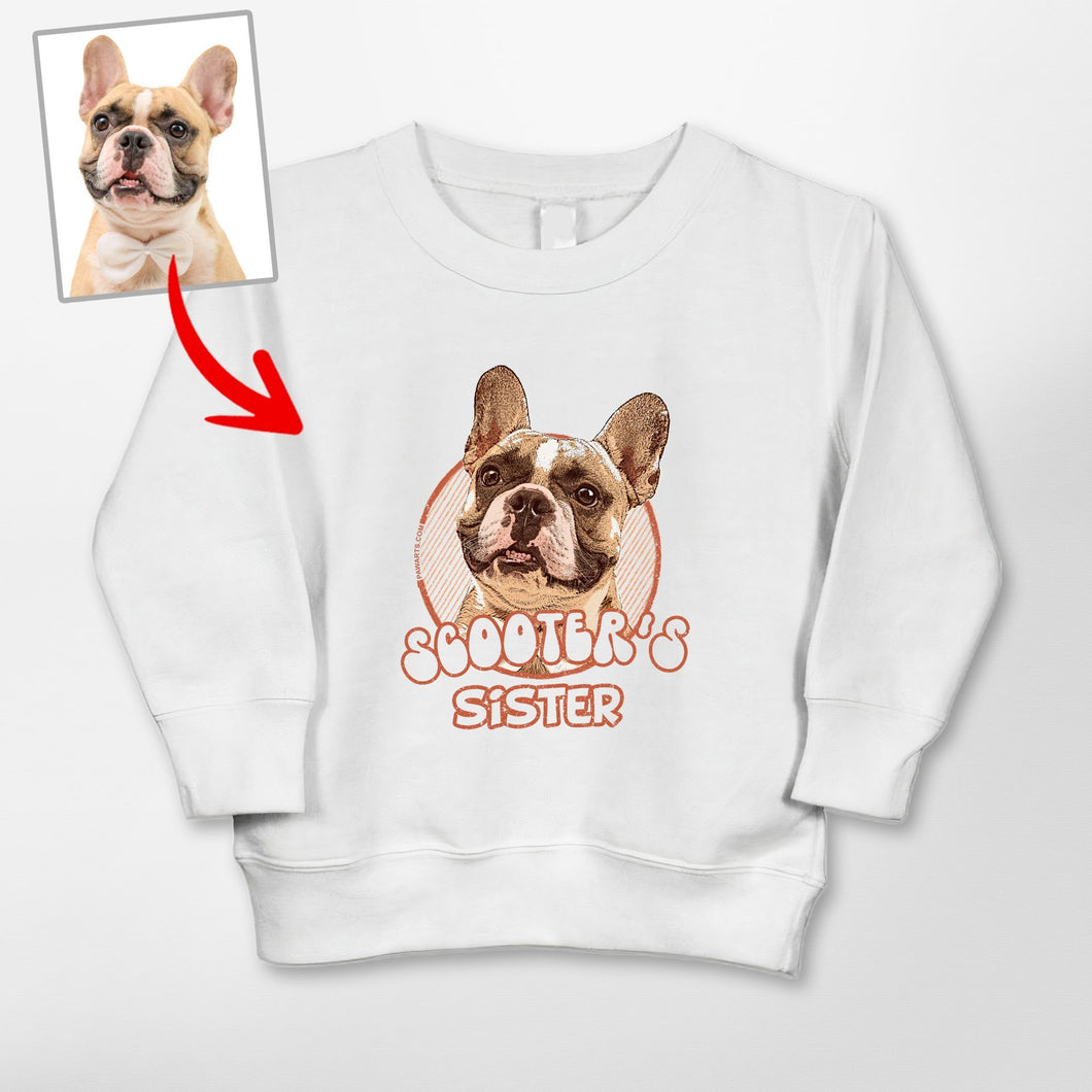 Pawarts | Colorful Personalized Sketch Dog Portrait Sweatshirt For Kids