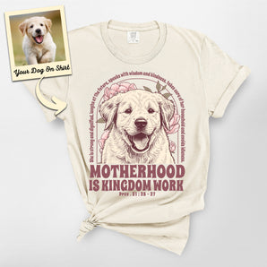Personalized Lab Dog Shirt Retro Motherhood Is Kingdom Work Premium Heavyweight Shirt