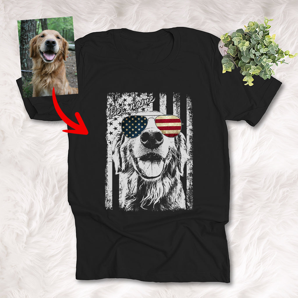 Pawarts | Great Custom Dog Photo T-shirt [For Independence Day]