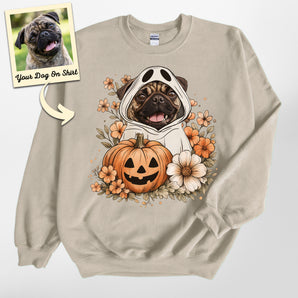 Personalized Pug Halloween Ghost Pumpkin Fall Sweatshirt