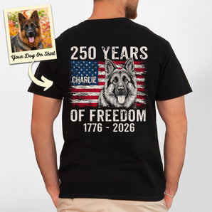 Personalized German Shepherd Shirt America 250 of Freedom Classic T-shirt Backside