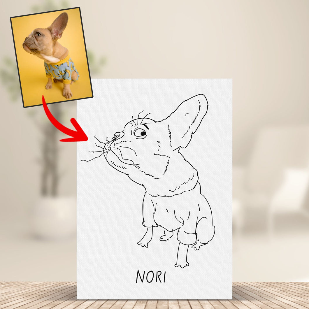 Pawarts | Funny Personalized Dog Line Art Canvas [Unique Gift For Dog Lovers]