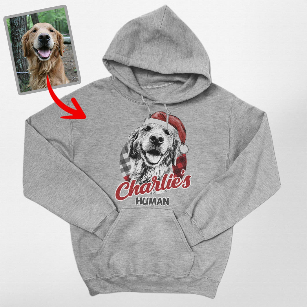 Pawarts | Christmas Vibes Customized Dog Portrait Hoodies For Human
