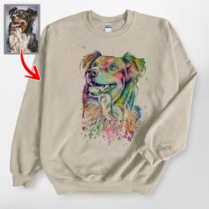 Artistic Custom Dog Portrait Gildan Sweatshirt