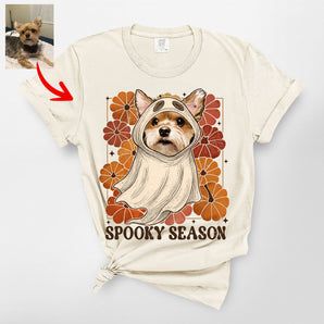 Cute Dog Ghost Spooky Season Premium Heavyweight Shirt for Dog Lovers