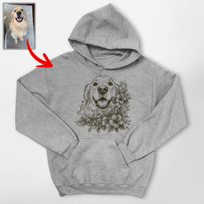 Personalized Pet Floral Gildan Hoodie
