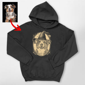 Custom Halloween Witch Hat Hoodie For Dog Mom