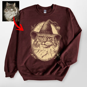 Custom Halloween Witch Hat Gildan Sweatshirt
