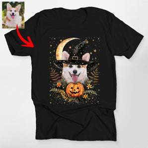 Custom Dog Classic Halloween T-Shirt – Witchy Moon Design