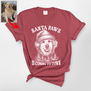 Santa Paws Dog Parents Premium Heavyweight T-Shirt, Christmas Gift