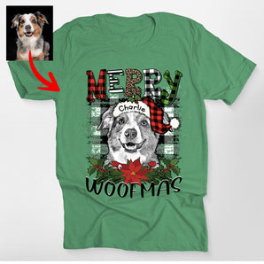 Merry Christmas Custom Dog Portrait Classic TShirt