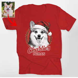 Custom Dog Santa Hat Christmas Classic T-Shirt