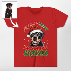 Custom Dog Family Christmas Youth Shirt