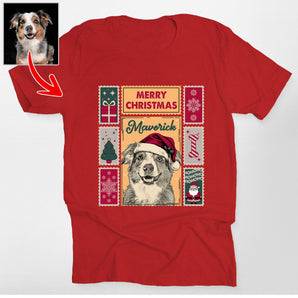 Custom Dog Christmas Stamp Collection Classic T-Shirt