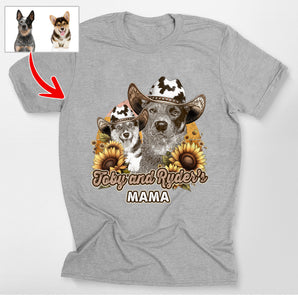 Custom Dog Portrait Western Cowboy Classic T-Shirt