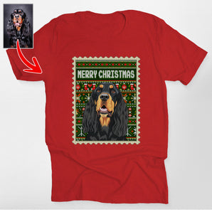 Custom Dog Portrait Stamp With Ugly Pattern Classic T-Shirt