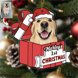 Custom Dog First Christmas Acrylic Ornament 2025