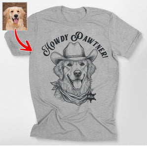 Custom Cowboy Dog Sketch Bella Canvas T-Shirt